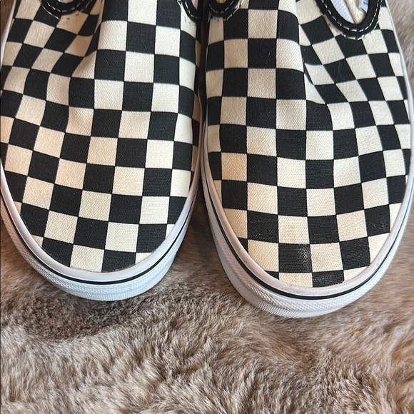 Vans Black and White Checkered Slip-On Sneakers - Picture 3 of 11